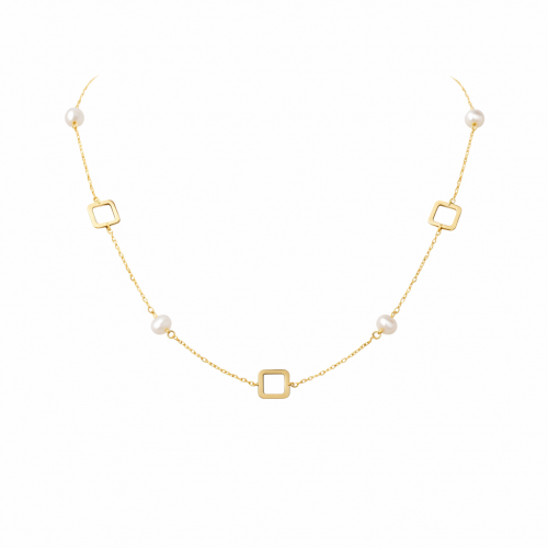 Κολιέ περιμετρικών στοιχείων Χρυσό 9κ